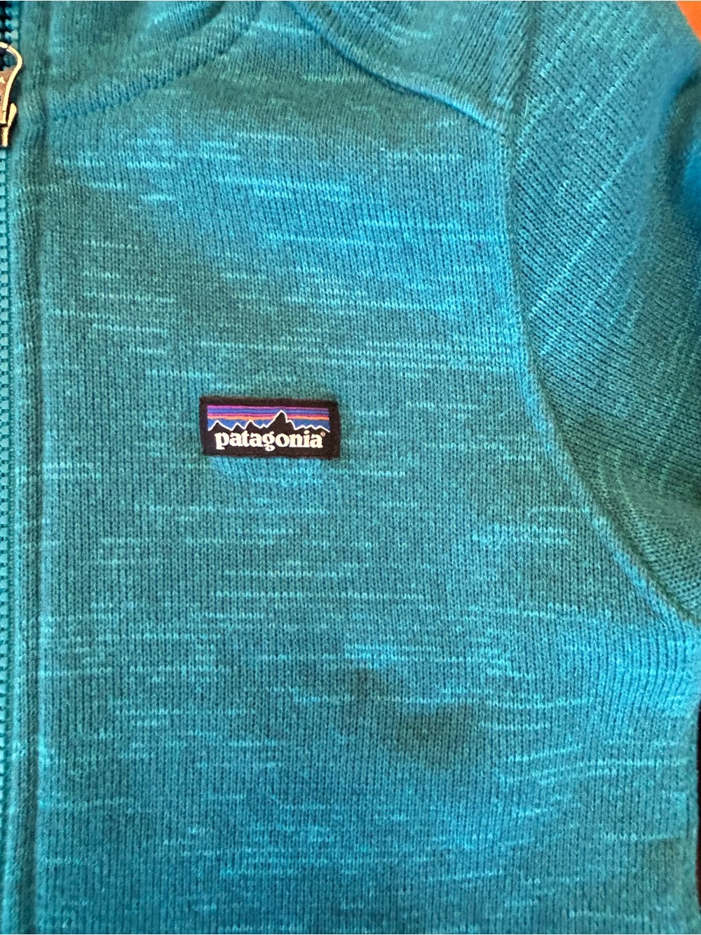 Patagonia Girls Better Sweater Hoodie Teal Large 10-12 - Picture 5 of 8